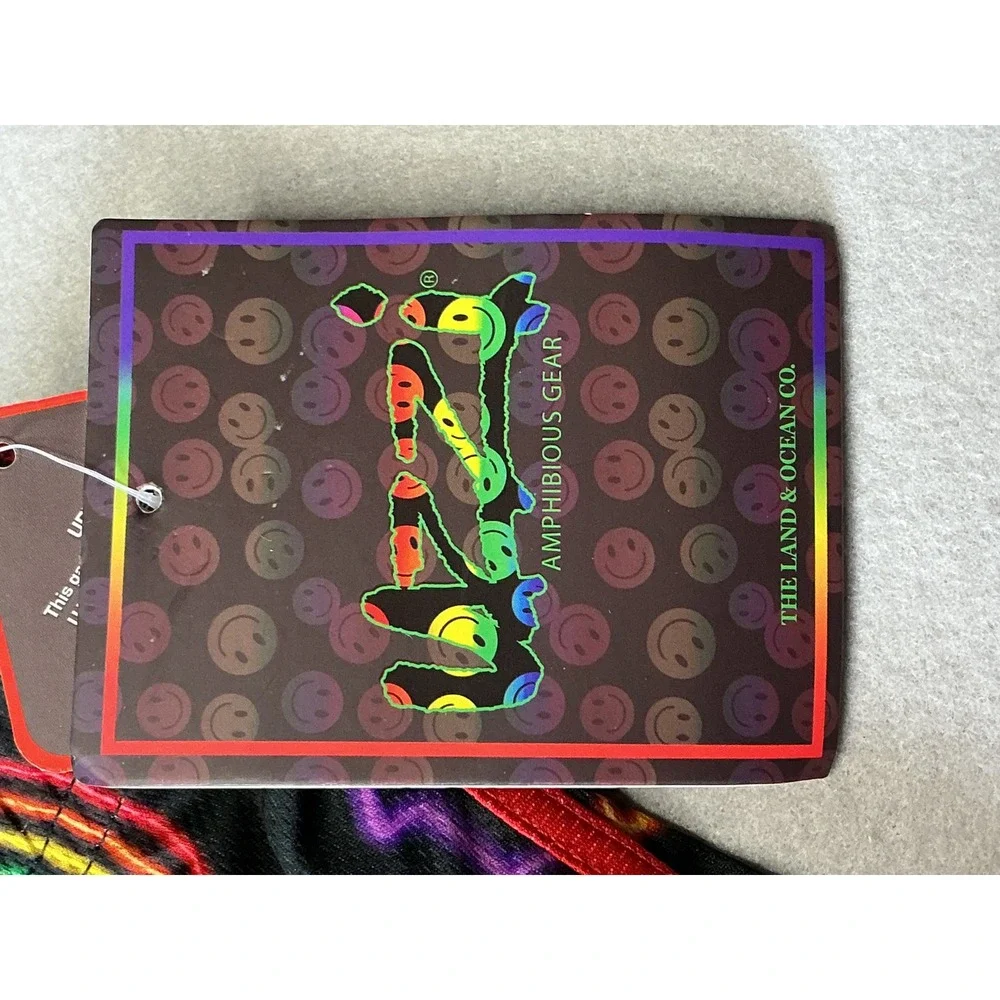 Uzzi Pride Neon Rainbow Swim Shorts Mens XL Black UV50+ Beach NWT